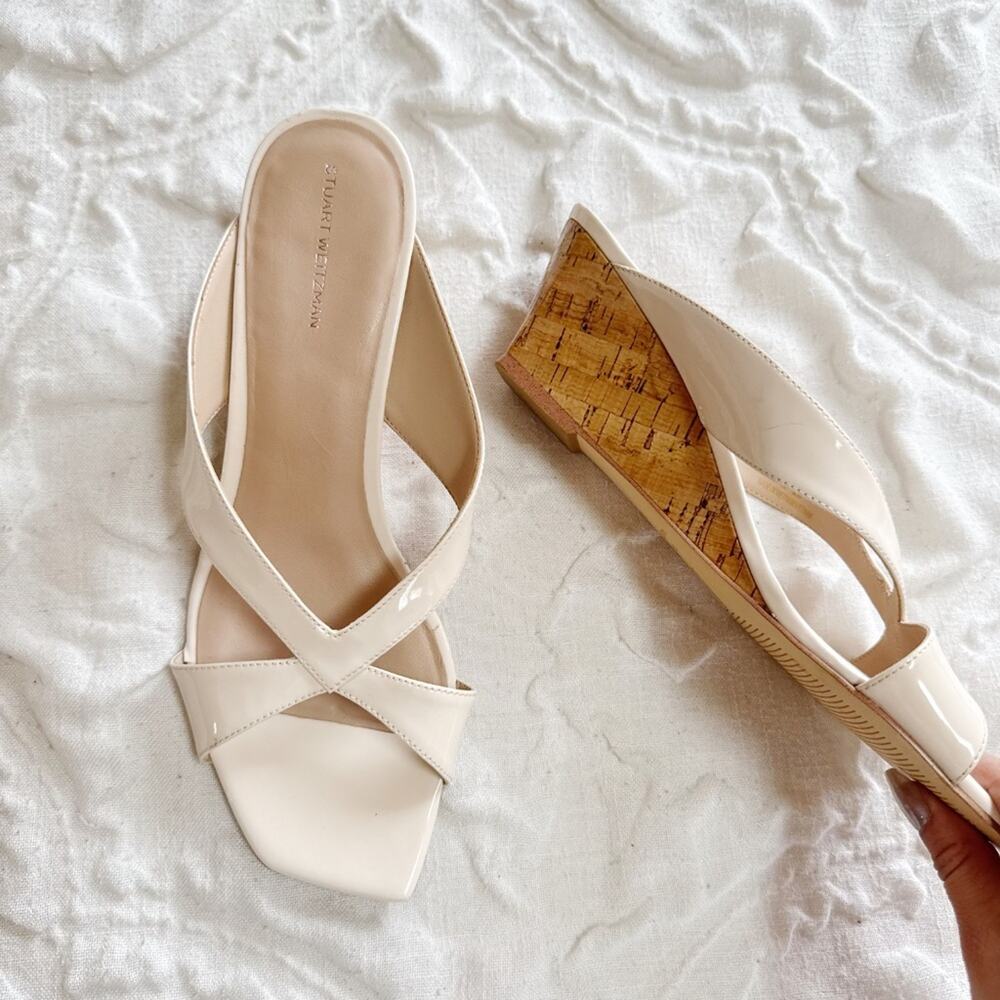 Stuart Weitzman Miami Wedge Slide Sandal Size 10 - Picture 6 of 10